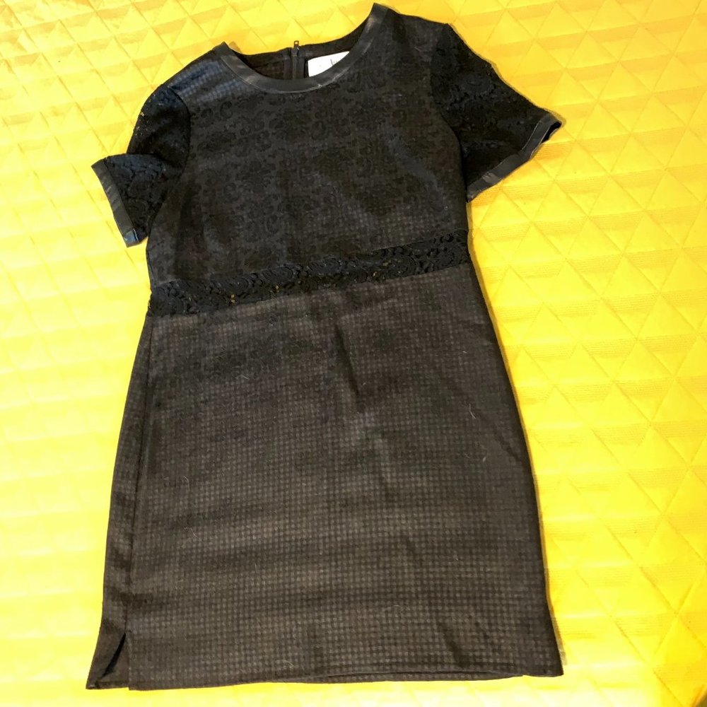 Walter Baker Sheath Dress - Pleather, Lace - Picture 2 of 7
